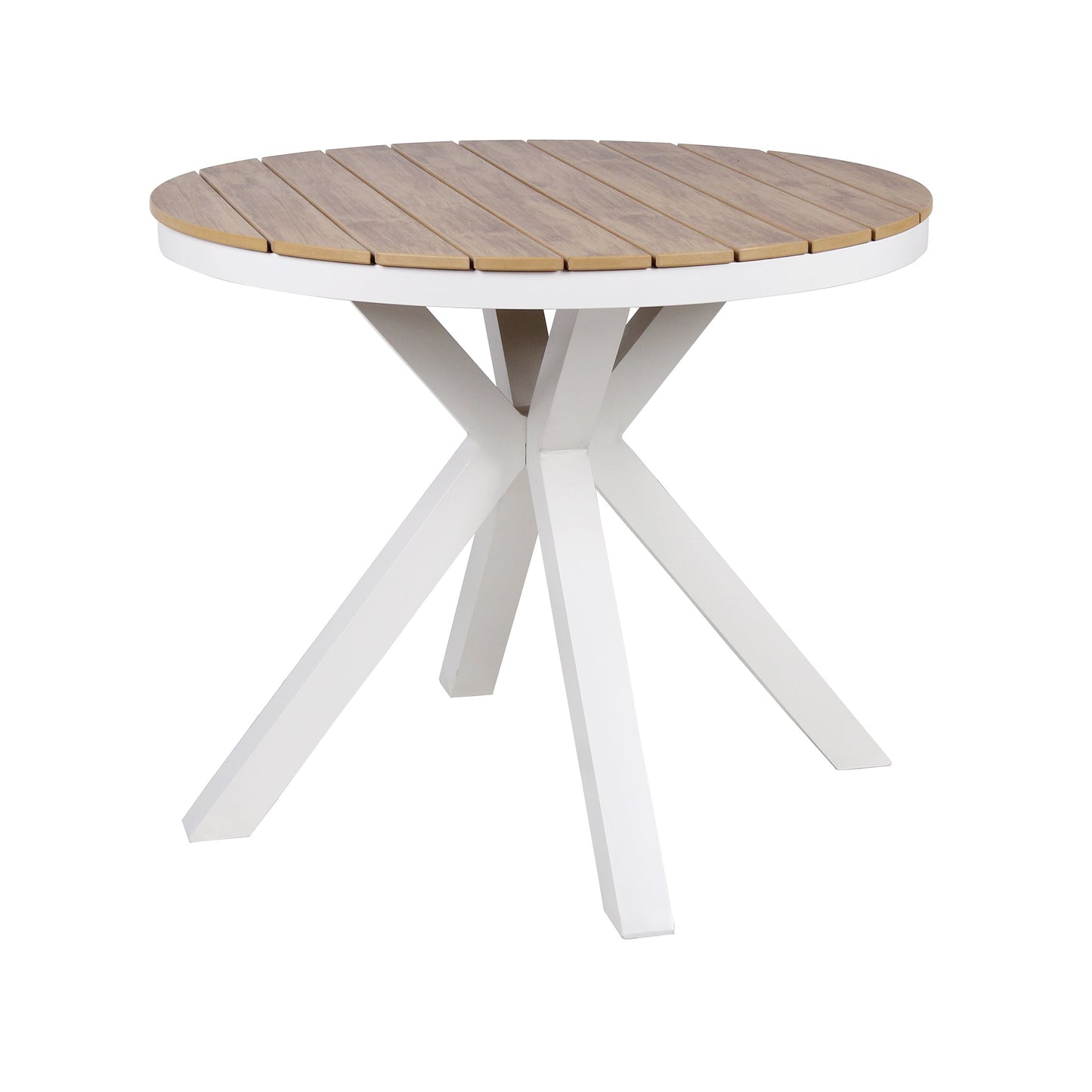 CDT10308 ID 90CM ROUND SAND WHITE OUTDOOR DINING TABLE NATURAL