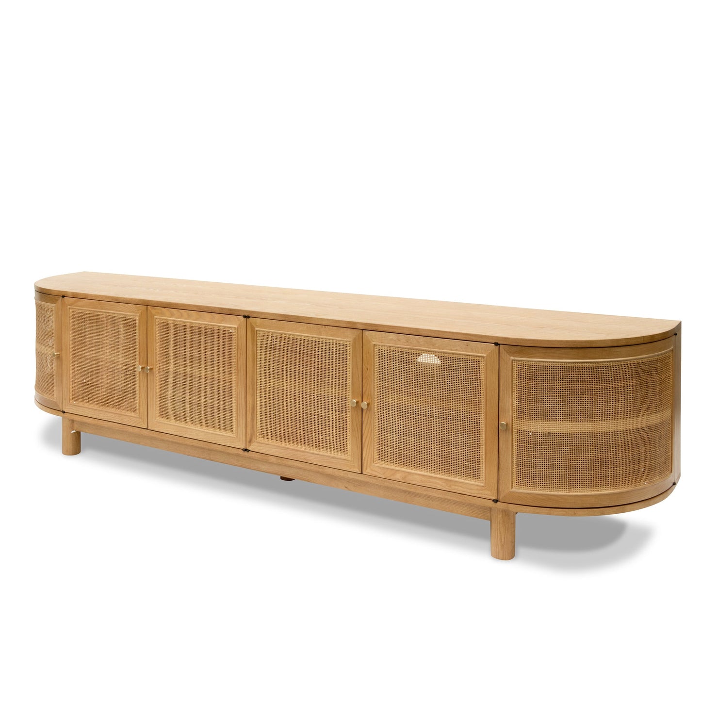 CTV8192 NI 2.2M RATTAN DOORS TV ENTERTAINMENT UNIT NATURAL