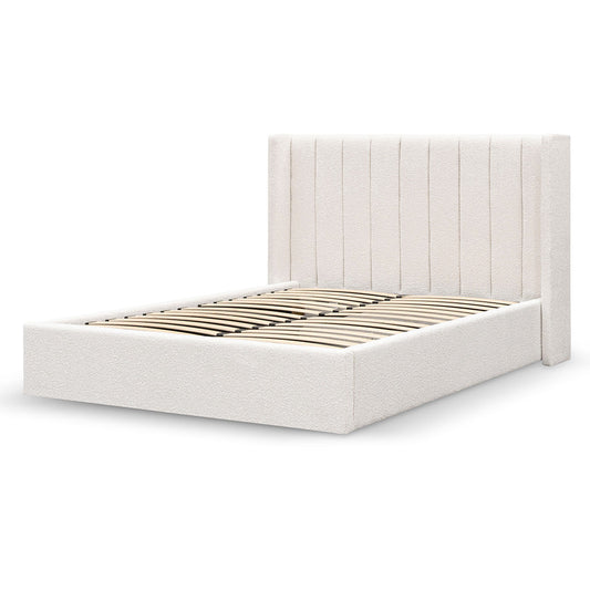 CBD6931 MI WIDE BASE QUEEN SIZED BED FRAME SNOW BOUCLE