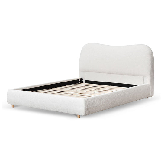 CBD8147 YO QUEEN BED FRAME CREAM WHITE BOUCLE