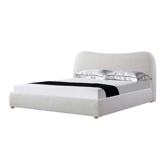 CBD8149 YO KING BED FRAME CREAM WHITE BOUCLE