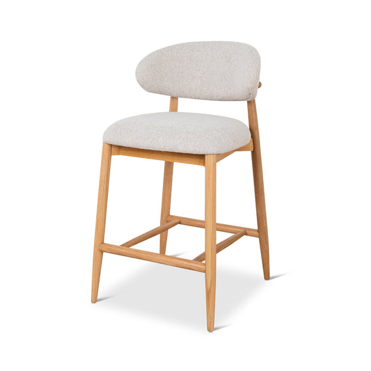 CBS10149 MY 65CM COASTAL BEIGE BAR STOOL NATURAL OAK