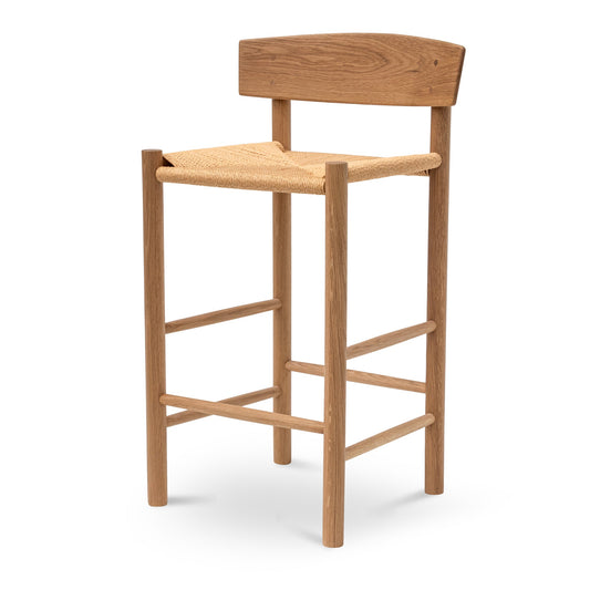 CBS8018 OW 65CM BAR STOOL NATURAL WITH BACK REST