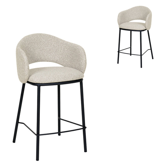 CBS8605 FHX2 65CM BLACK BAR STOOL CLAY GREY (SET OF 2)