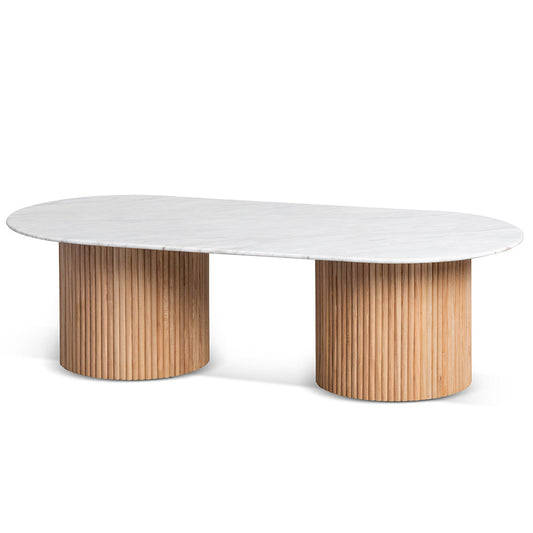 CCF8269 DW 1.3M MARBLE TOP OVAL COFFEE TABLE NATURAL