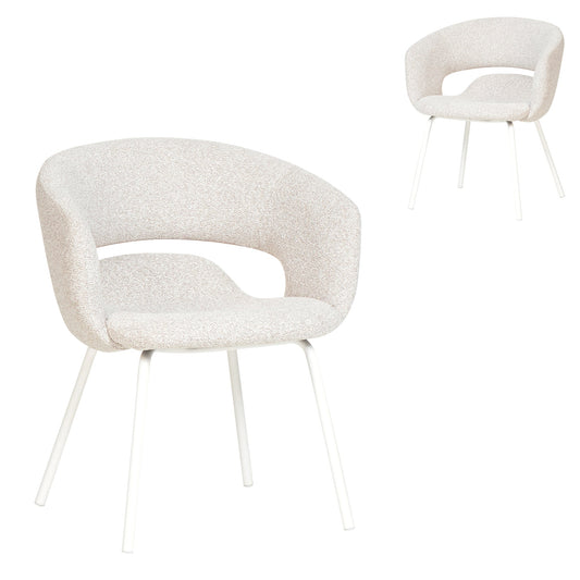 DC10193 FH WHITE DINING CHAIR CLAY GREY (SET OF 2)