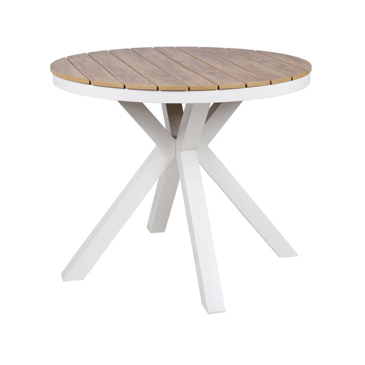 CDT10308 ID 90CM ROUND SAND WHITE OUTDOOR DINING TABLE NATURAL