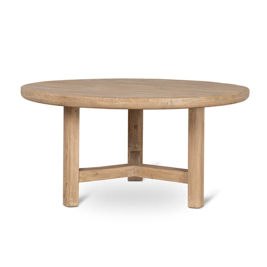 CDT8658 NA 1.52M ELM ROUND DINING TABLE NATURAL