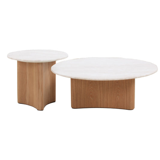 CCF8809 DW NESTED TRAVERTINE COFFEE TABLE NATURAL