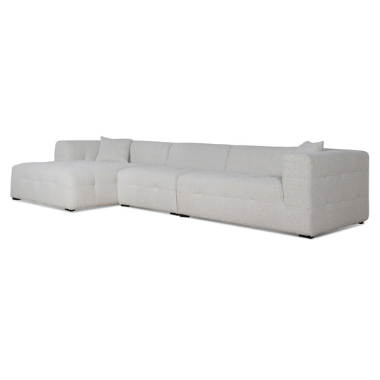 CLC8840 CA 4 SEATER LEFT CHAISE SOFA PEARL BOUCLE