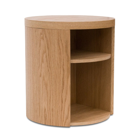 CST8085 BB ROUND WOODEN BEDSIDE TABLE NATURAL