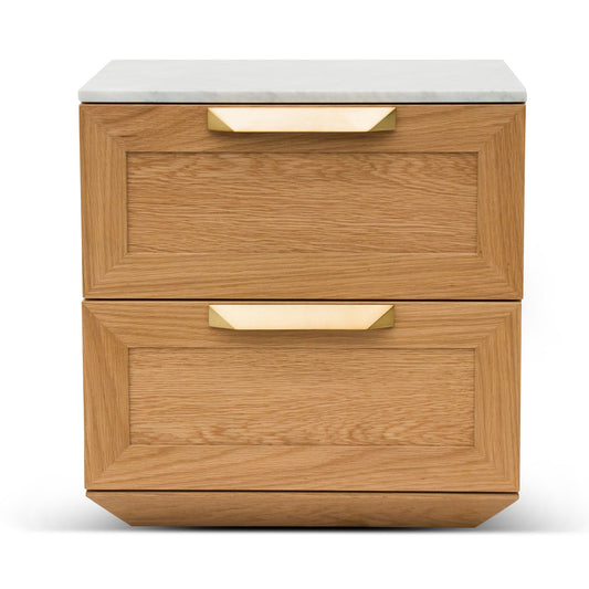 CST8235 CN BEDSIDE TABLE NATURAL WITH MARBLE TOP