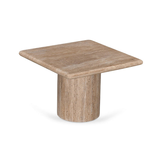 CST8712 RB 50CM TRAVERTINE TOP SIDE TABLE NATURAL