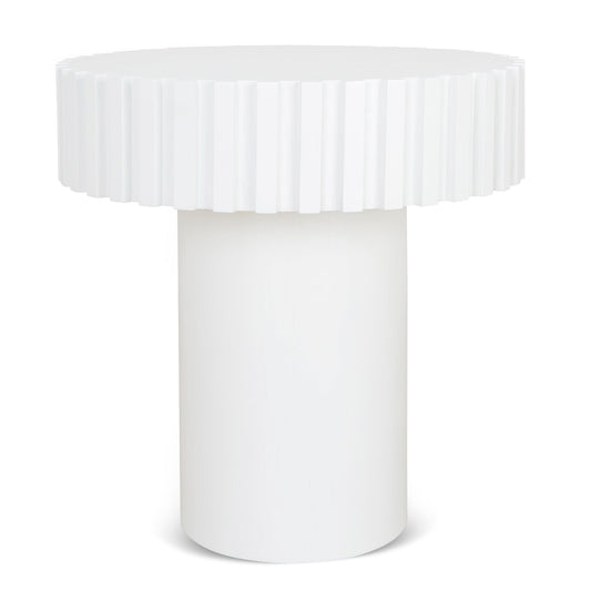 CST8976 CN 50CM ROUND SIDE TABLE FULL WHITE
