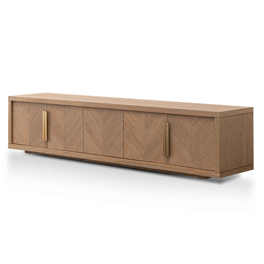 CTV6311 VA 2.23M ENTERTAINMENT TV UNIT DUSTY OAK WITH GOLD HANDLE