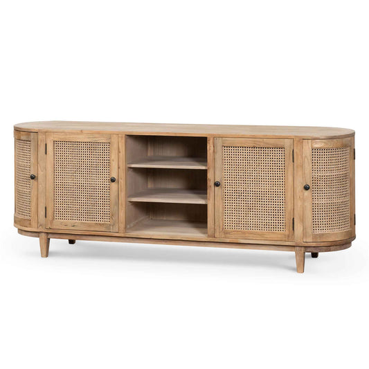 CDT6768 2.1M SIDEBOARD UNIT NATURAL WITH RATTAN DOORS