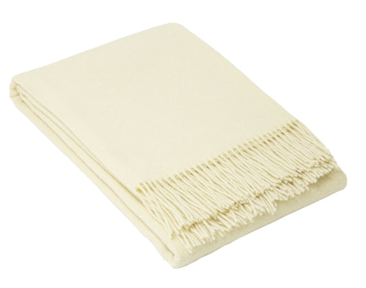 OXFORD THROW - MERINO WOOL BLEND - IVORY