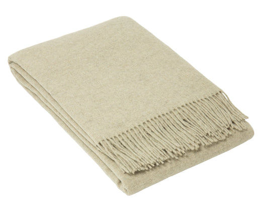 OXFORD THROW - MERINO WOOL BLEND - STONE