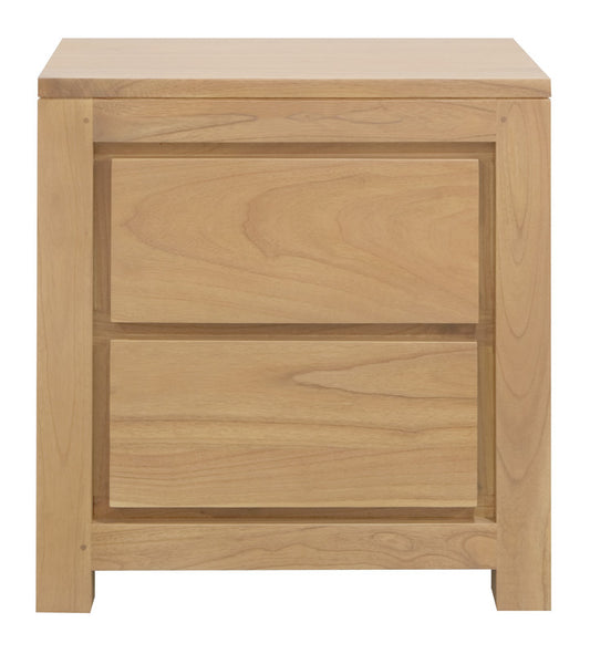 AMSTERDAM SOLID WHITE CEDAR 2 DRAWER BEDSIDE (NATURAL)