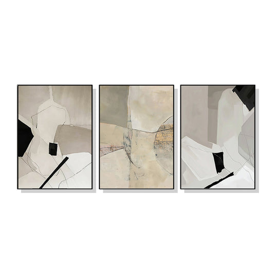 WALL ART 70CMX100CM MODERN ABSTRACT 3 SETS BLACK FRAME CANVAS