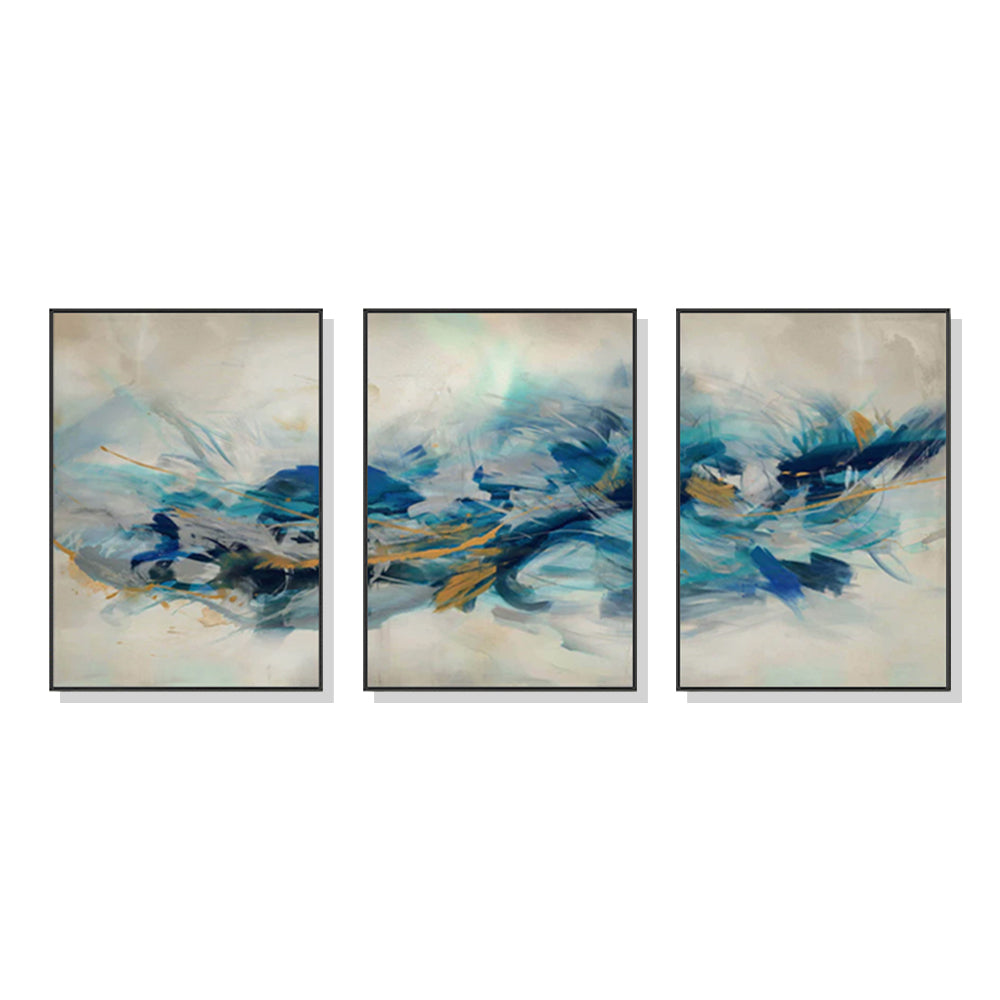WALL ART 80CMX120CM THE UNIVERSAL 3 SETS BLACK FRAME CANVAS