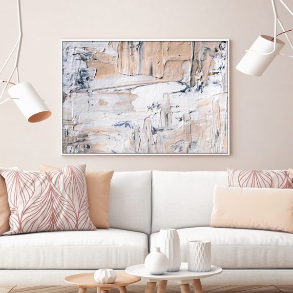 WALL ART 100CMX150CM  MODERN ABSTRACT OIL PAINTING STYLE WHITE FRAME CANVAS