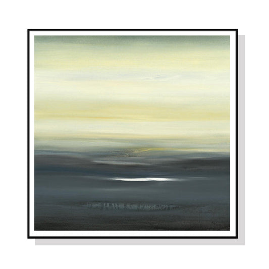 WALL ART 40CMX40CM LAND OF SERENITY BLACK FRAME CANVAS