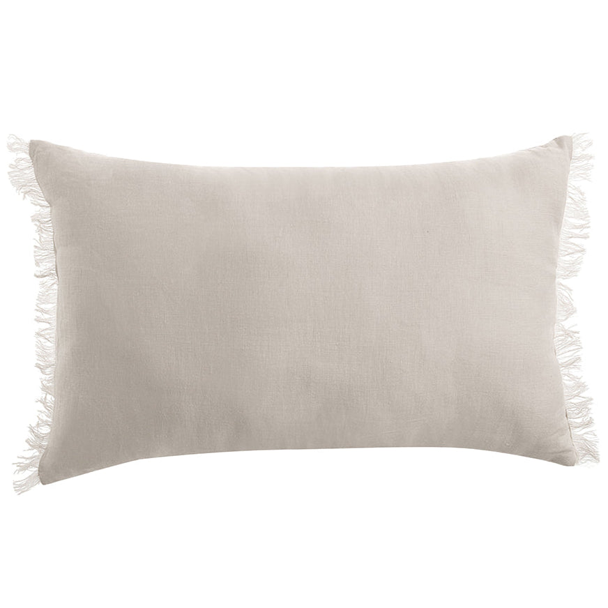 VINTAGE DESIGN HOMEWARES NATURAL FRENCH LINEN FILLED CUSHION OBLONG - 35CM X 55CM