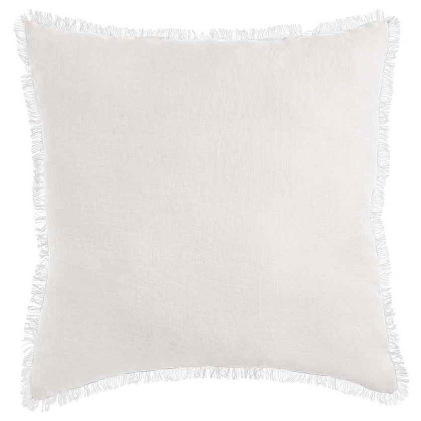 VINTAGE DESIGN HOMEWARES WHITE FRENCH LINEN FILLED CUSHION SQUARE - 55CM X 55CM