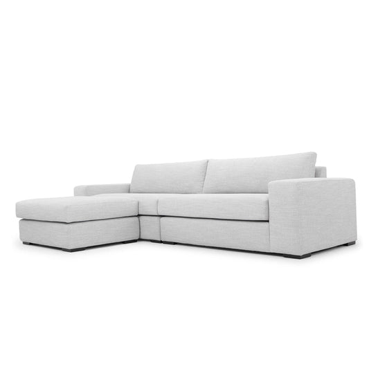 CLC802 3 SEATER SOFA WITH CHAISE LIGHT TEXTURE GREY