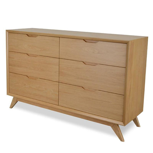 CDT1057 VN 6 DRAWER WIDE CHEST NATURAL